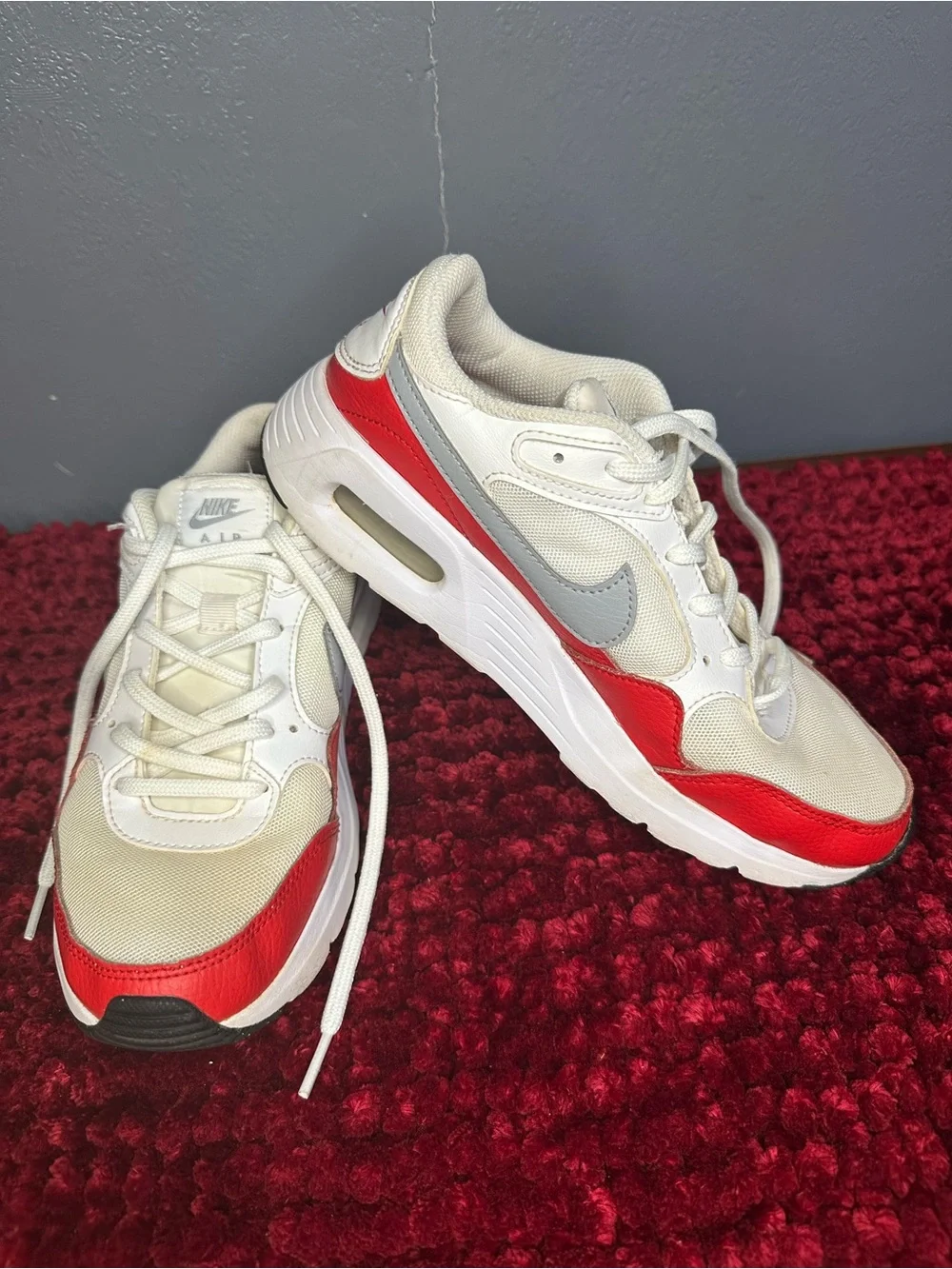 Nike Kids White, Red and Gray Low-Top Sneakers